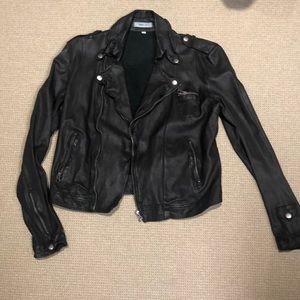 Jakett…etc black leather jacket size L
